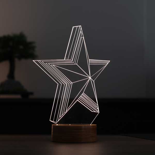 Lámpara de mesa led estrella 3D