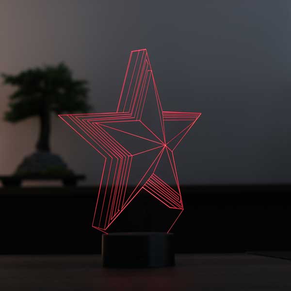 3-D Star LED Table Lamp
