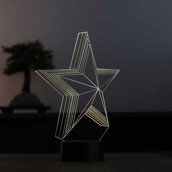 3-D Star LED Table Lamp