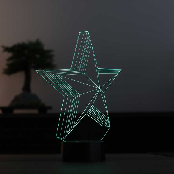 Lámpara de mesa led estrella 3D