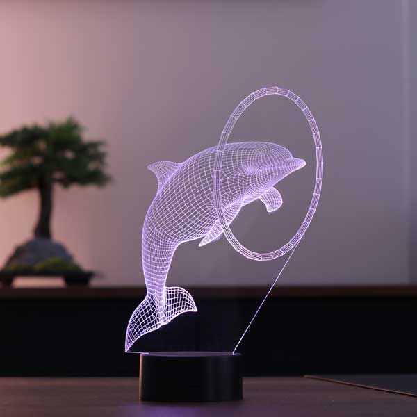 3D dolphin fish lamp