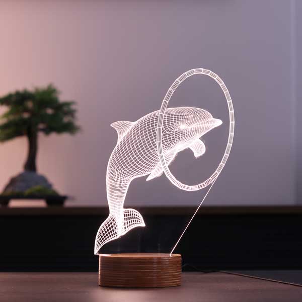 3D dolphin fish lamp