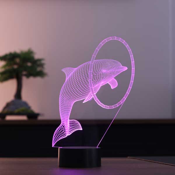 3D dolphin fish lamp