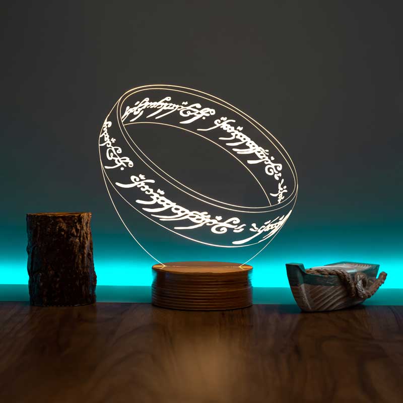 Lord of 3D Rings LED Table Lamp