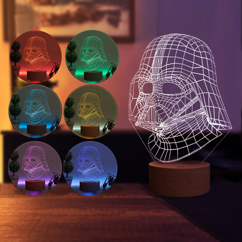 Lámpara de mesa led 3D Darth Vader