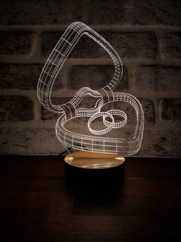 Propuesta de matrimonio en 3D lideró lámpara de mesa