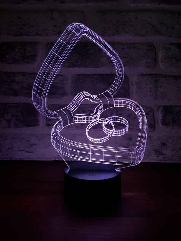 Propuesta de matrimonio en 3D lideró lámpara de mesa