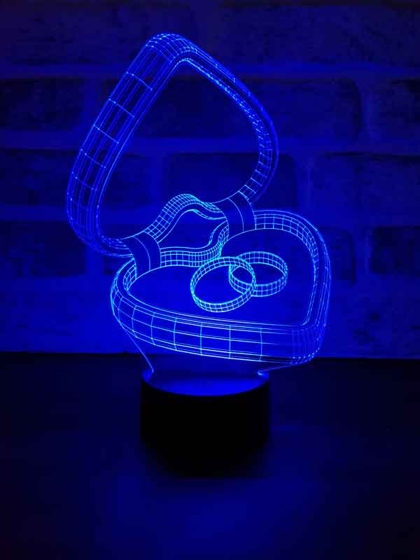 عرض الزواج ثلاثي الأبعاد مصباح طاولة LED