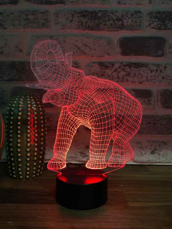 3D elephant LED night light