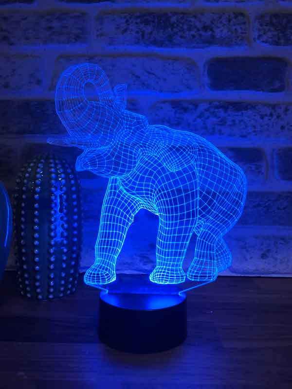 3D elephant LED night light