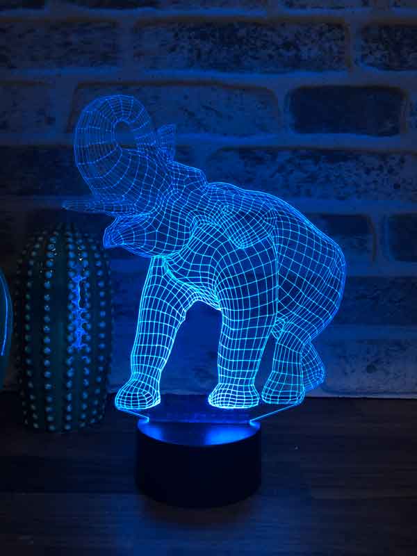 3D elephant LED night light