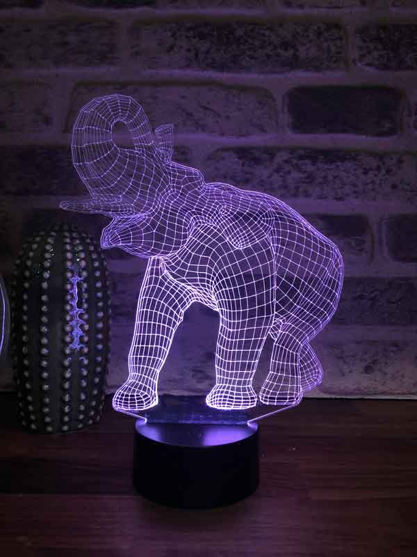 3D elephant LED night light