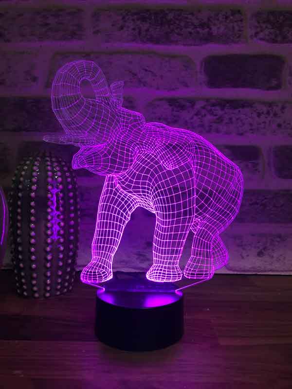 3D elephant LED night light