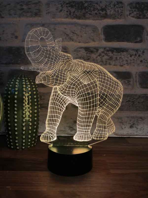 3D elephant LED night light