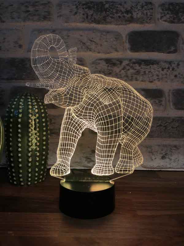 Fil Figürlü Dekoratif Hediye Led Masa Lambası | BYLAMP