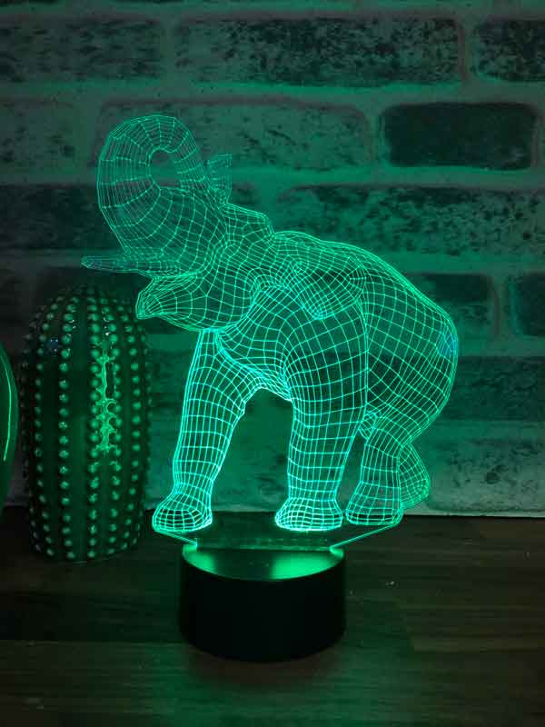 3D elephant LED night light