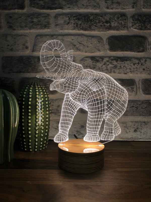 3D elephant LED night light