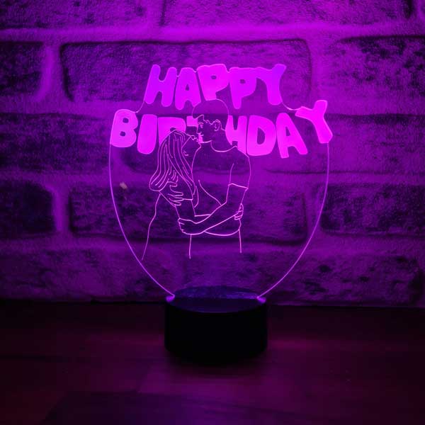 3d happy birthday gift table lamp