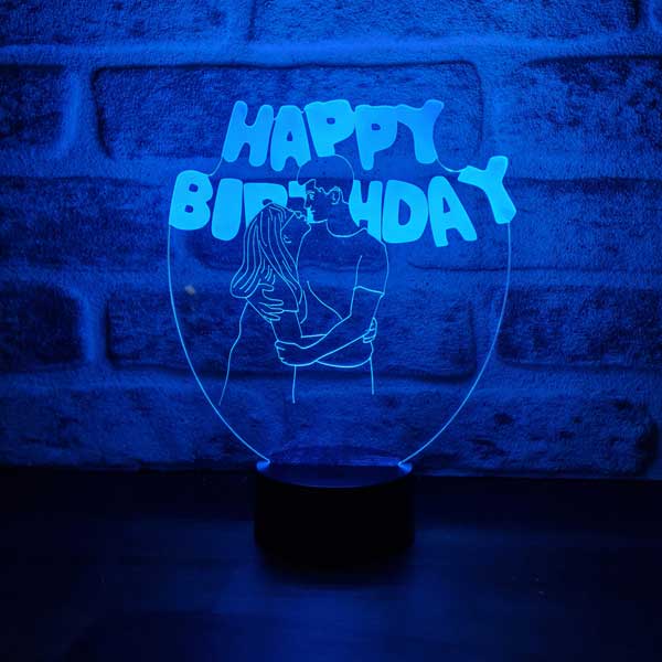 3d happy birthday gift table lamp