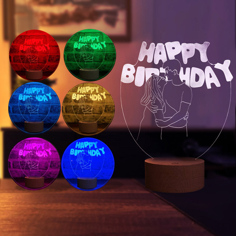 Happy Birthday Figürlü Dekoratif Hediye Led Masa Lambası | BYLAMP