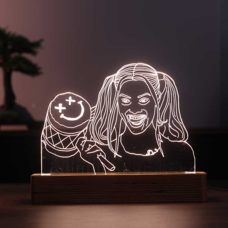 Harley Quinn Figürlü Dekoratif Hediye Led Masa Lambası | BYLAMP