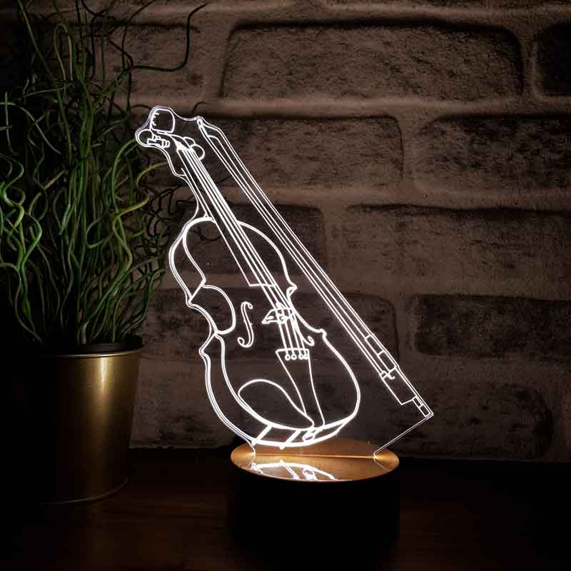 3d violin LED night light