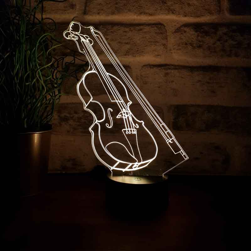 3d violin LED night light
