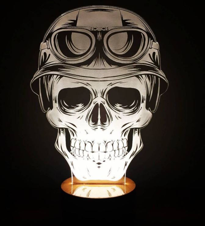 3D Skull and Motor Led Lamp