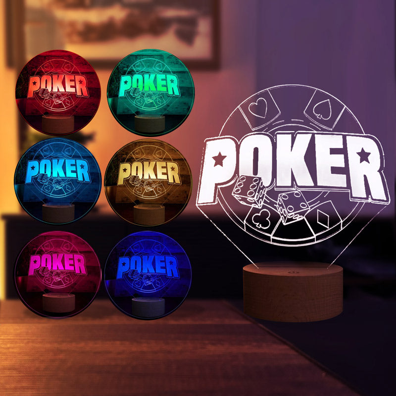 Poker Figürlü Dekoratif Hediye Led Masa Lambası | BYLAMP