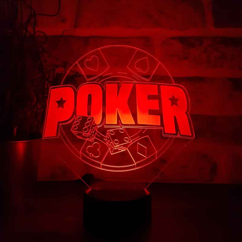 Lámpara led de regalo de poker 3D