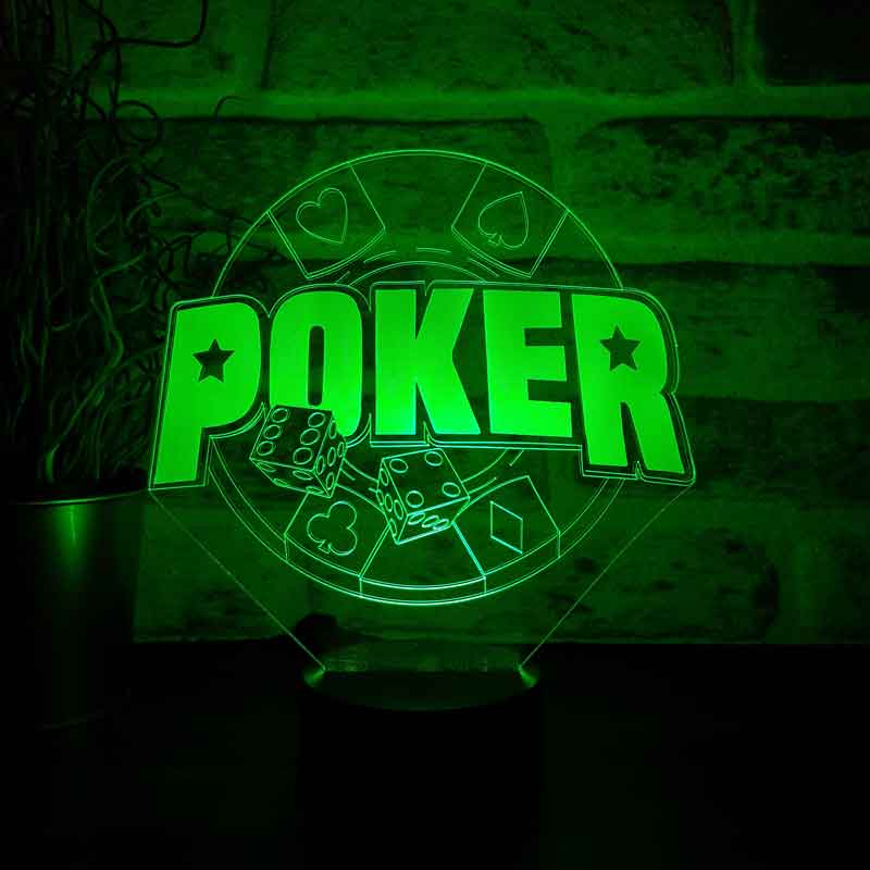Lámpara led de regalo de poker 3D