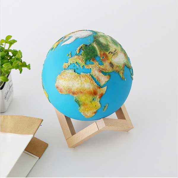 Lámpara del mundo de impresión 3D (15 cm)
