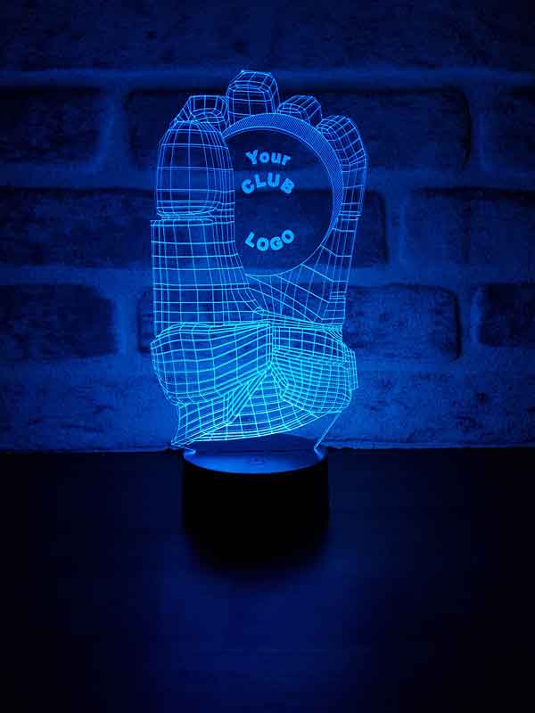 Luz nocturna led de guante de rubgy 3D