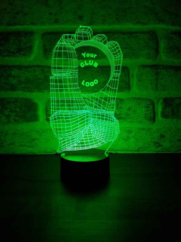 Luz nocturna led de guante de rubgy 3D