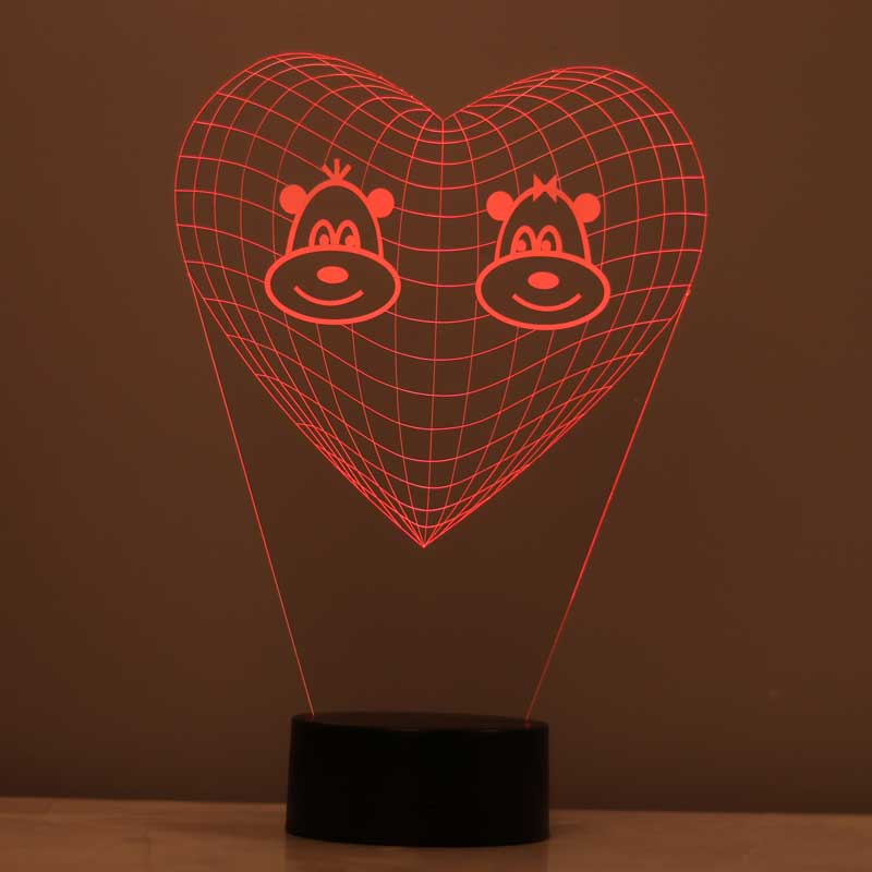 3D Cute Monkeys Led Lamp
