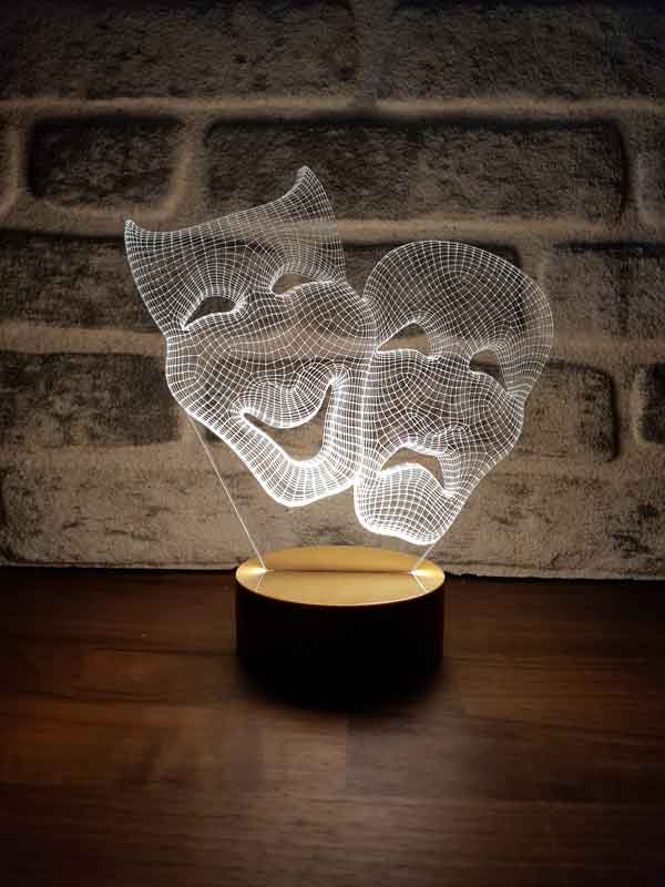 3D Theatre Mask Gift Led Lamp