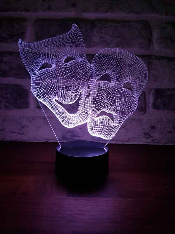 3D Theatre Mask Gift Led Lamp
