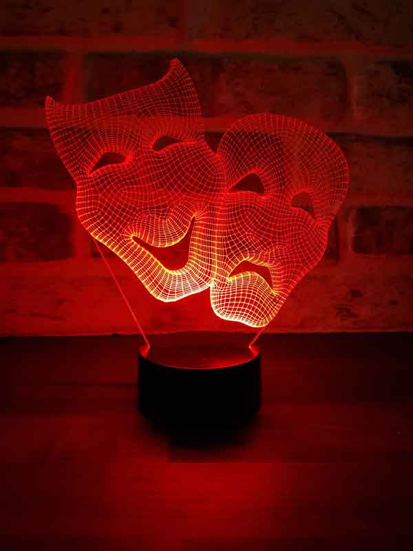 3D قناع المسرح هدية الصمام مصباح