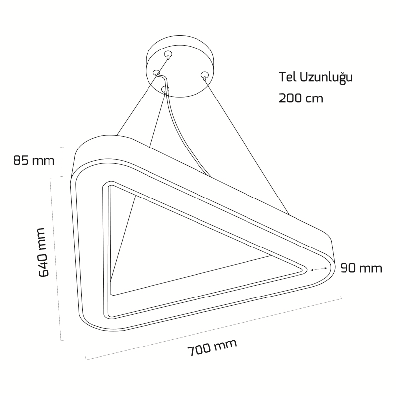 75 Watt Üçgen Simit Sarkıt Aydınlatma