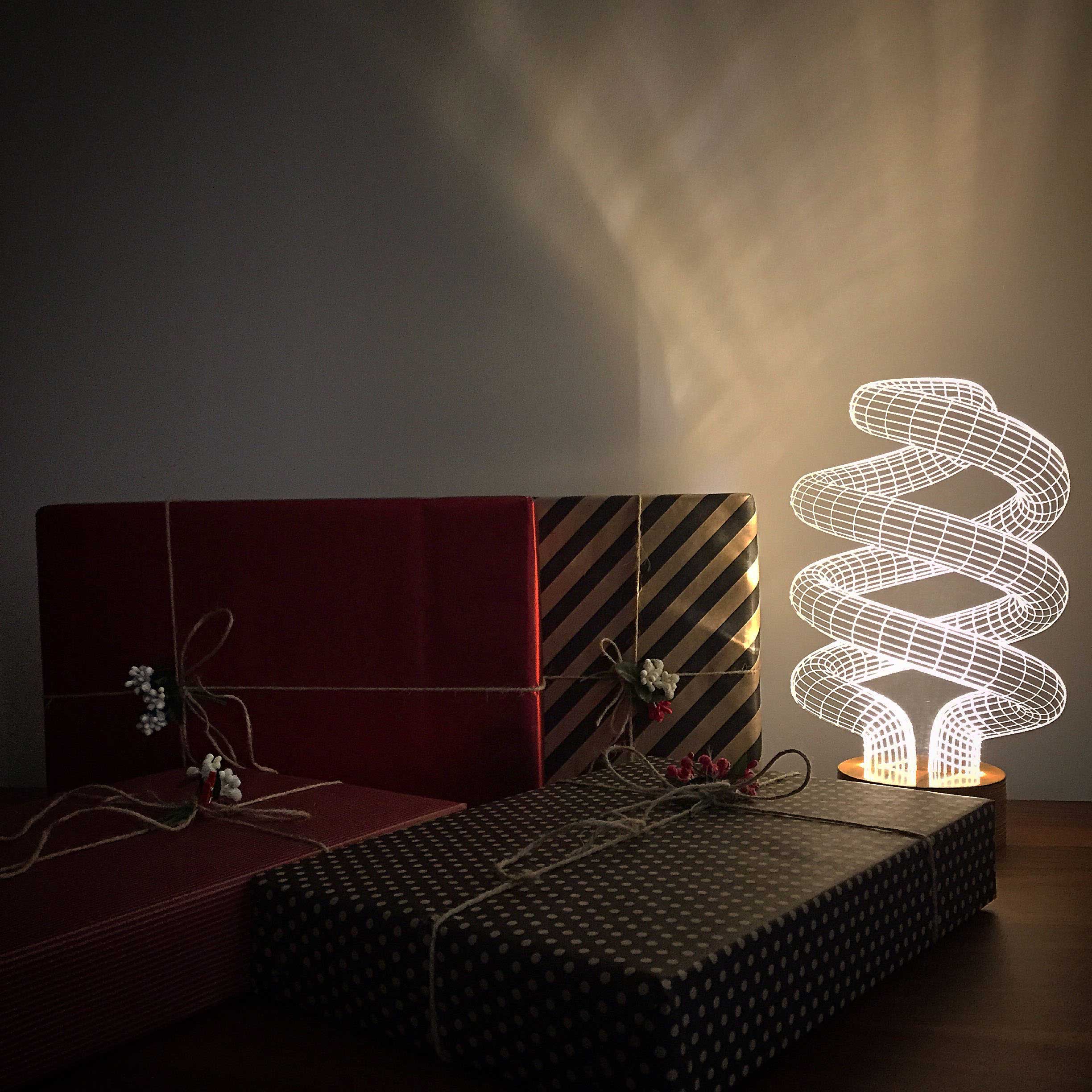 Spiral Figürlü Dekoratif Hediye Led Masa Lambası | BYLAMP