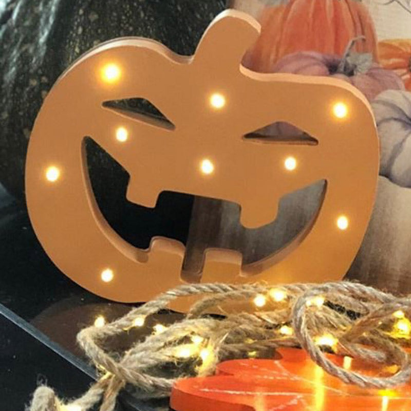 Wooden Pumpkin LED Table Lamp