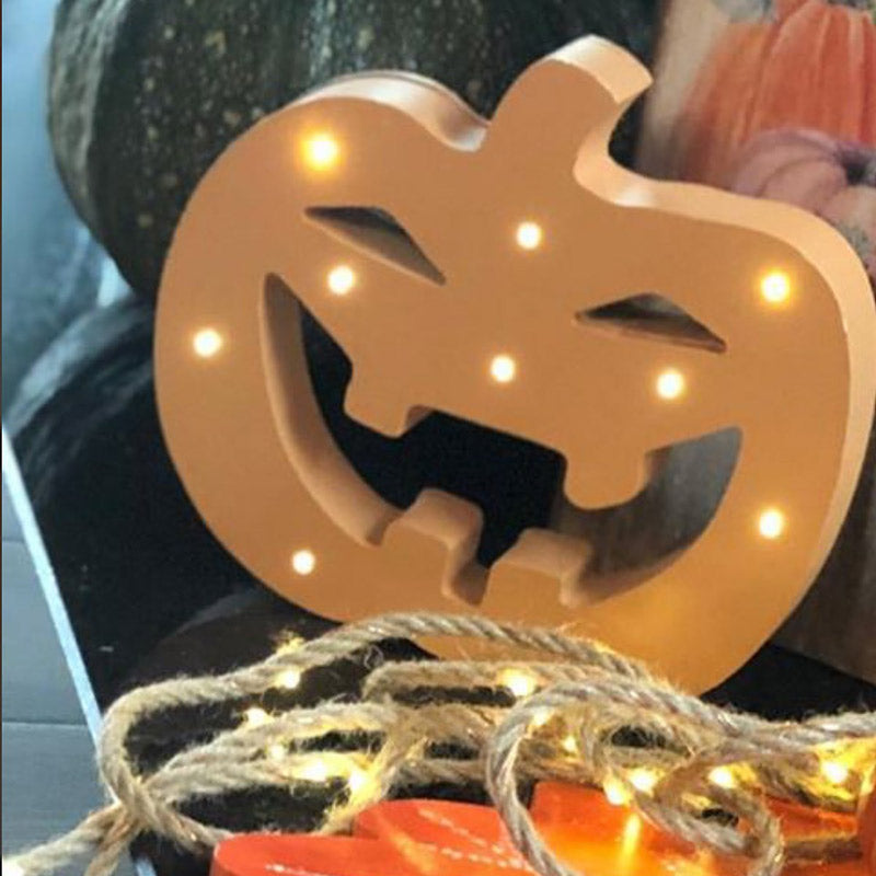 Wooden Pumpkin LED Table Lamp