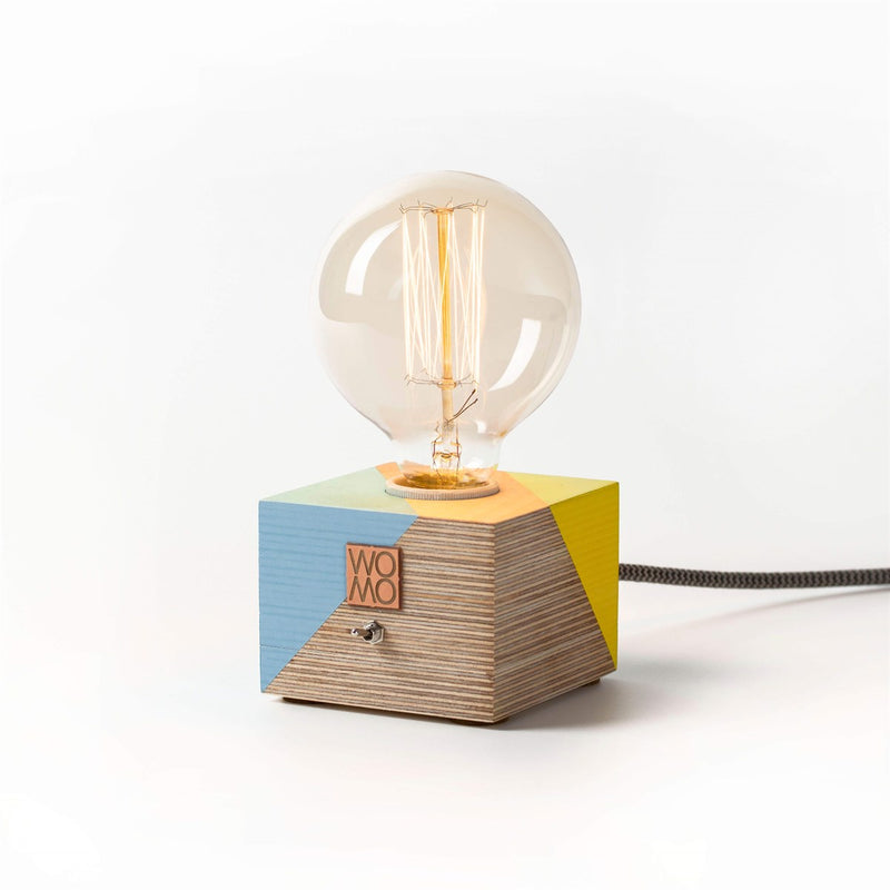 Wooden colored table lamp