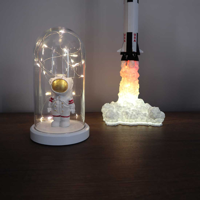 Astronauta de pie rojo Fanus lámpara de mesa