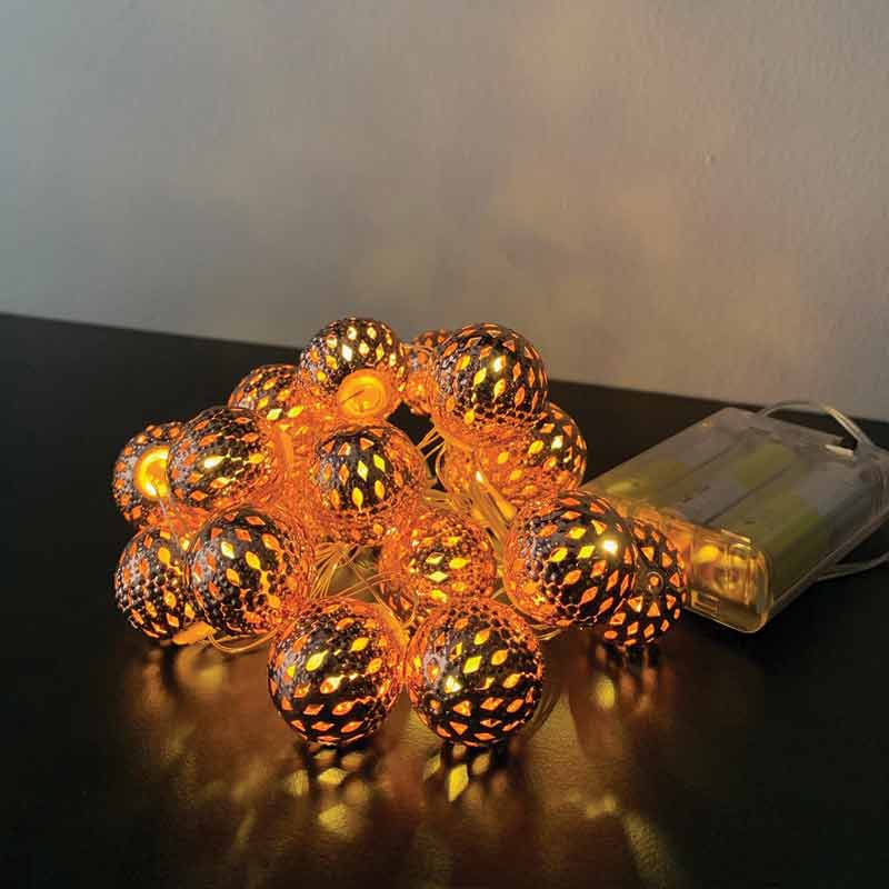 Cadena de luz led de bolas de cobre
