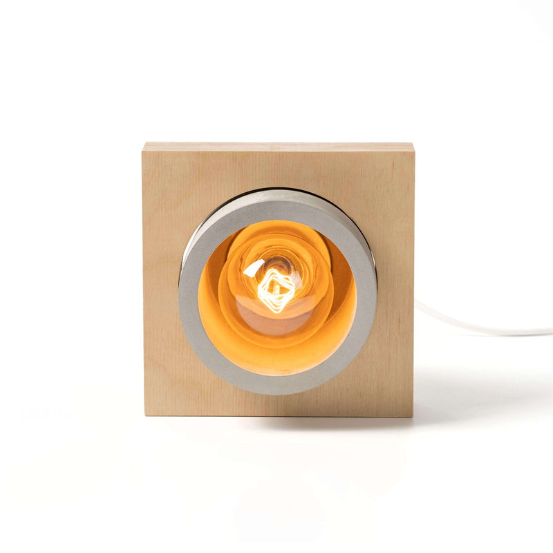 Donut concrete and wooden table lamp