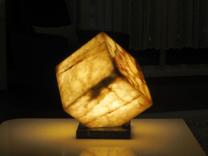 Lámpara de cubo blanco