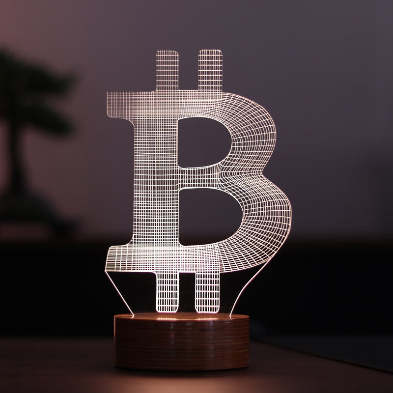 Bitcoin Figürlü Dekoratif Hediye Led Masa Lambası | BYLAMP