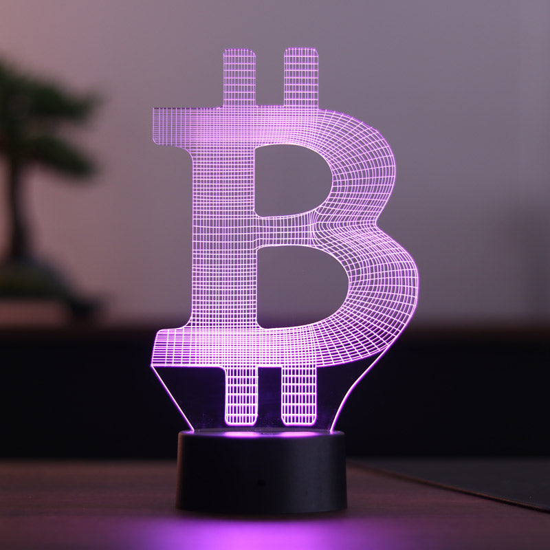 Bitcoin Figürlü Dekoratif Hediye Led Masa Lambası | BYLAMP