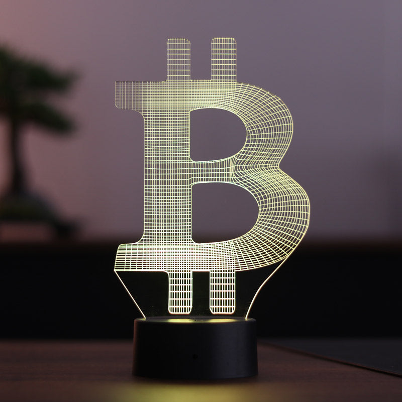 Bitcoin Figürlü Dekoratif Hediye Led Masa Lambası | BYLAMP